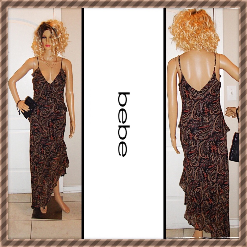 💃 Bebe Camisole Ruffle Dress Asymmetrical Hem 💃